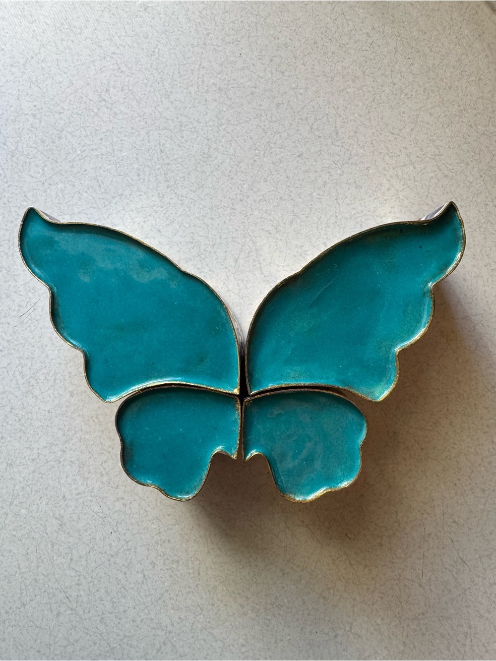 Vintage 4-piece Cloisonné Butterfly Trinket Boxes - Picture 7 of 7